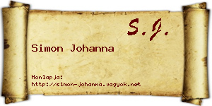 Simon Johanna névjegykártya